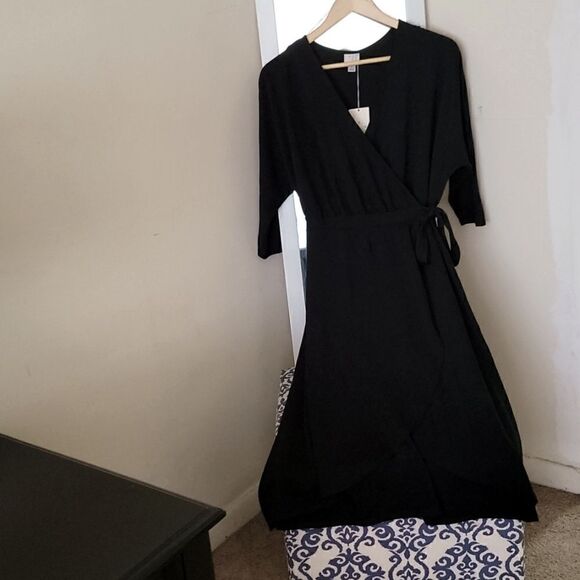 a new day Dresses & Skirts - A New Day Black Wrap Dress Women's Size Small